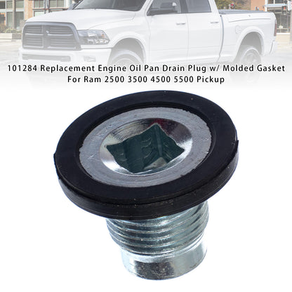 Ram 2500 3500 4500 5500 Pickup 101284 Replacement Engine Oil Pan Drain Plug w/ Molded Gasket