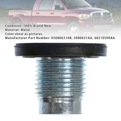 Ram 2500 3500 4500 5500 Pickup 101284 Replacement Engine Oil Pan Drain Plug w/ Molded Gasket