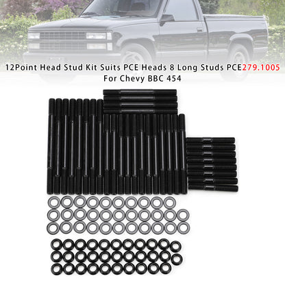 Chevy BBC 454 279.1005 12Point Head Stud Kit Suits PCE Heads 8 Long Studs PCE
