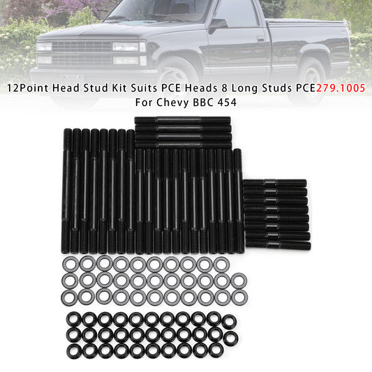 Chevy BBC 454 279.1005 12Point Head Stud Kit Suits PCE Heads 8 Long Studs PCE