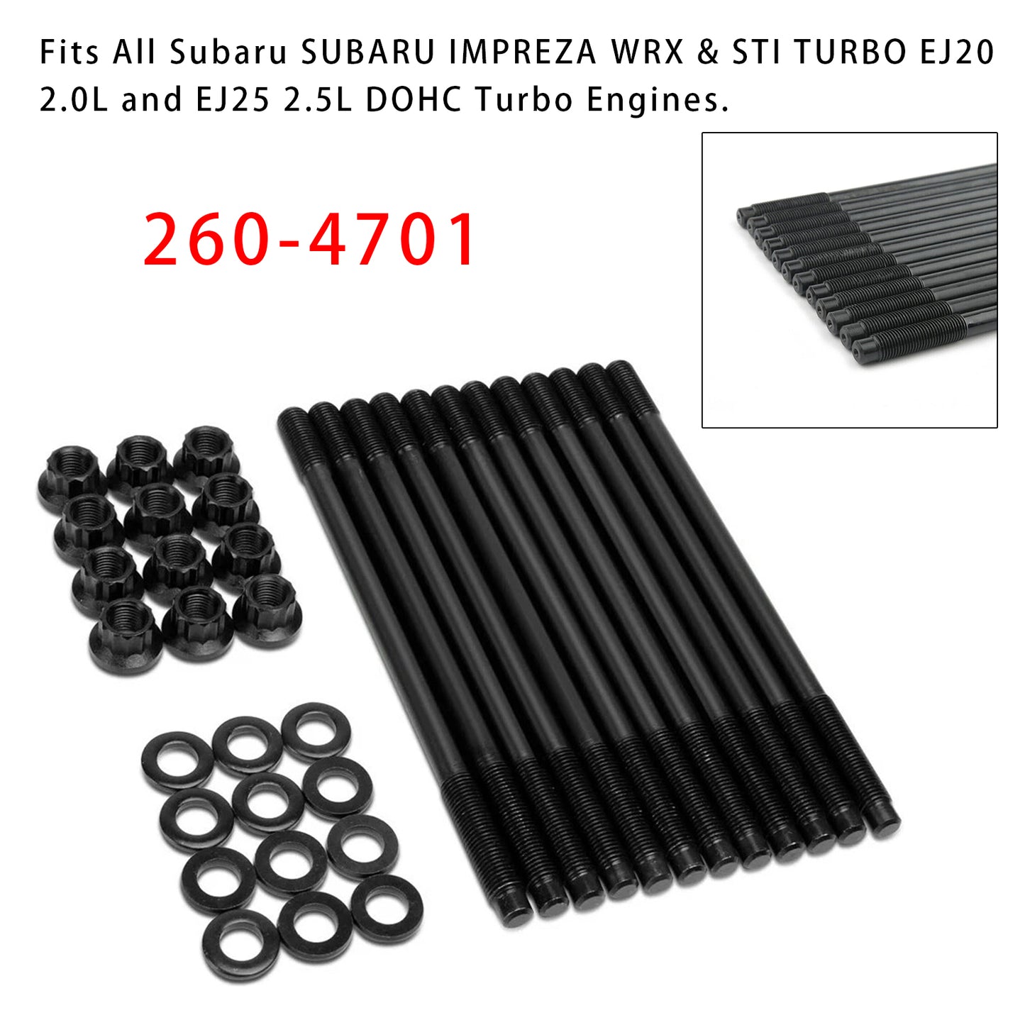 Subaru Impreza WRX STi EJ20 EJ25 DOHC 260-4701 Cylinder Head Stud Kit