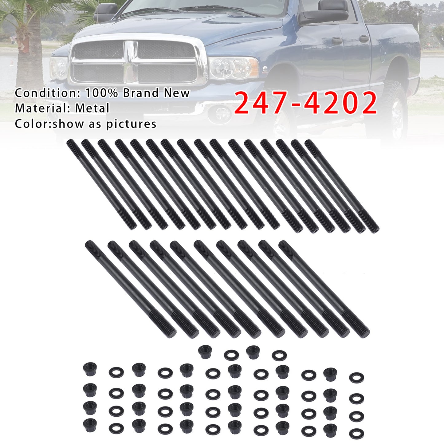 1998-2018 Dodge Cummins 24v Diesel 5.9L 6.7L 247-4202 Cylinder Head Stud Kit