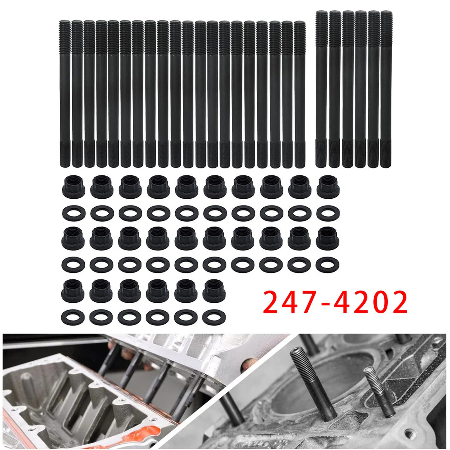 1998-2018 Dodge Cummins 24v Diesel 5.9L 6.7L 247-4202 Cylinder Head Stud Kit