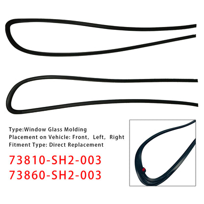1988-1991 HONDA CR-X CRX EF8 2PCS Window Glass Molding RH & LH