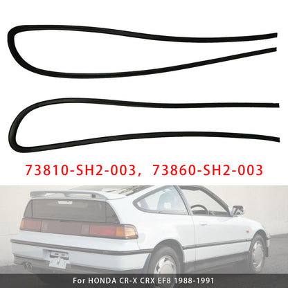 1988-1991 HONDA CR-X CRX EF8 2PCS Window Glass Molding RH & LH