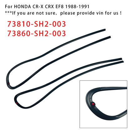 1988-1991 HONDA CR-X CRX EF8 2PCS Window Glass Molding RH & LH