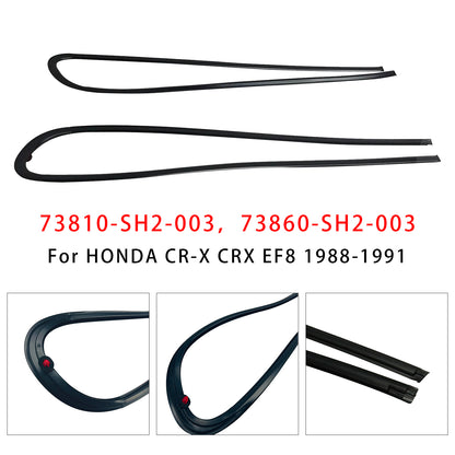 1988-1991 HONDA CR-X CRX EF8 2PCS Window Glass Molding RH & LH
