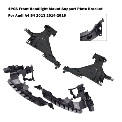 2013-2016 Audi A4 Quattro Facelift 8T0941453B 4PCS Front Headlight Mount Support Plate Bracket
