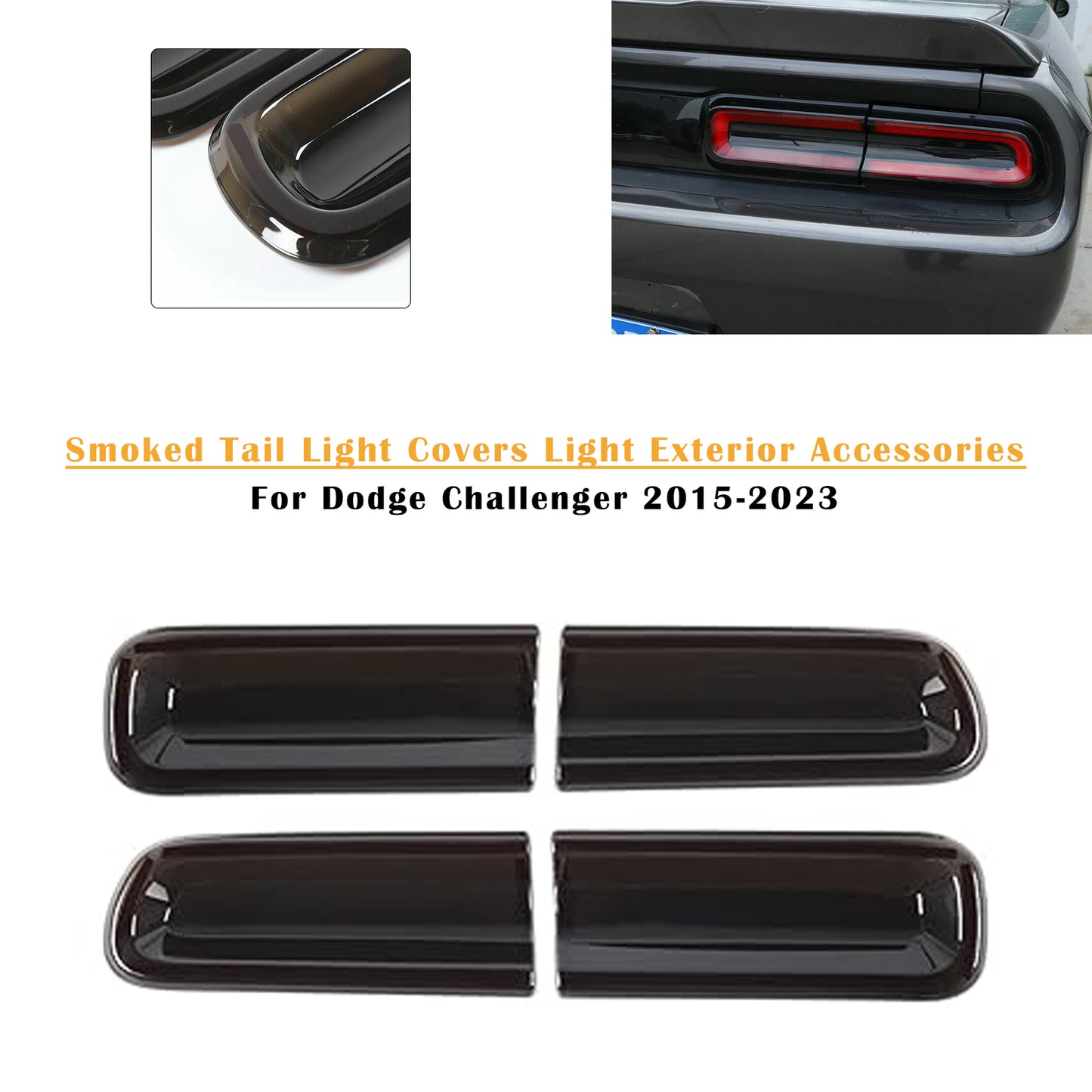 2015-2023 Dodge Challenger Smoked Tail Light Covers Light Exterior Accessories