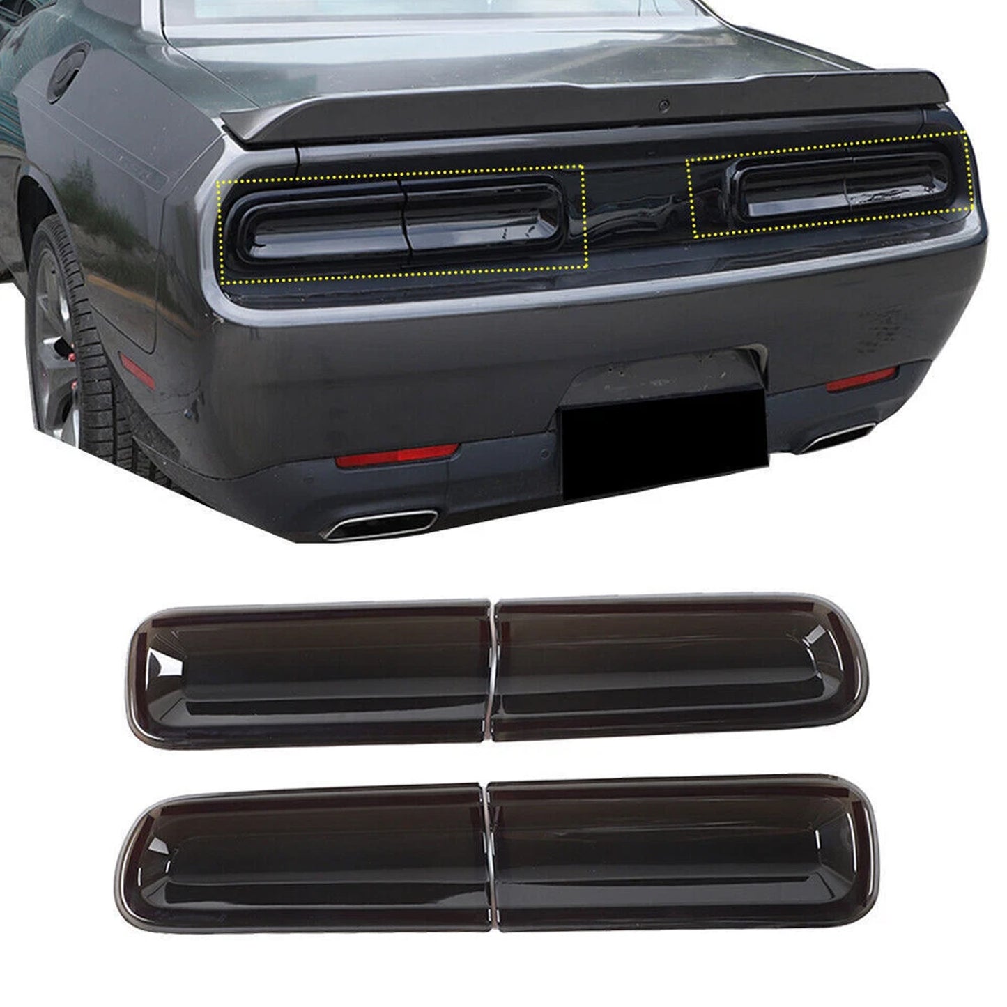 2015-2023 Dodge Challenger Smoked Tail Light Covers Light Exterior Accessories
