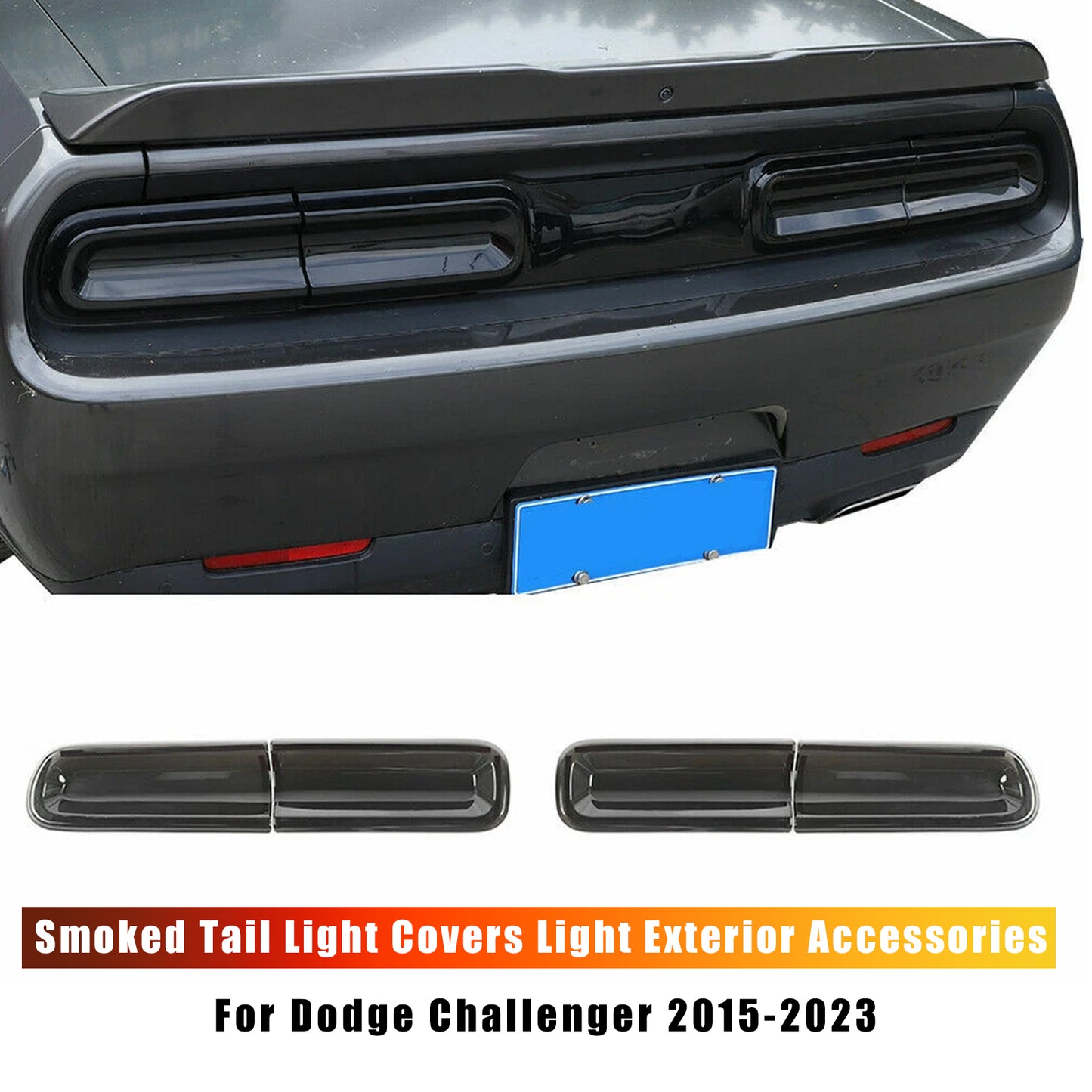 2015-2023 Dodge Challenger Smoked Tail Light Covers Light Exterior Accessories
