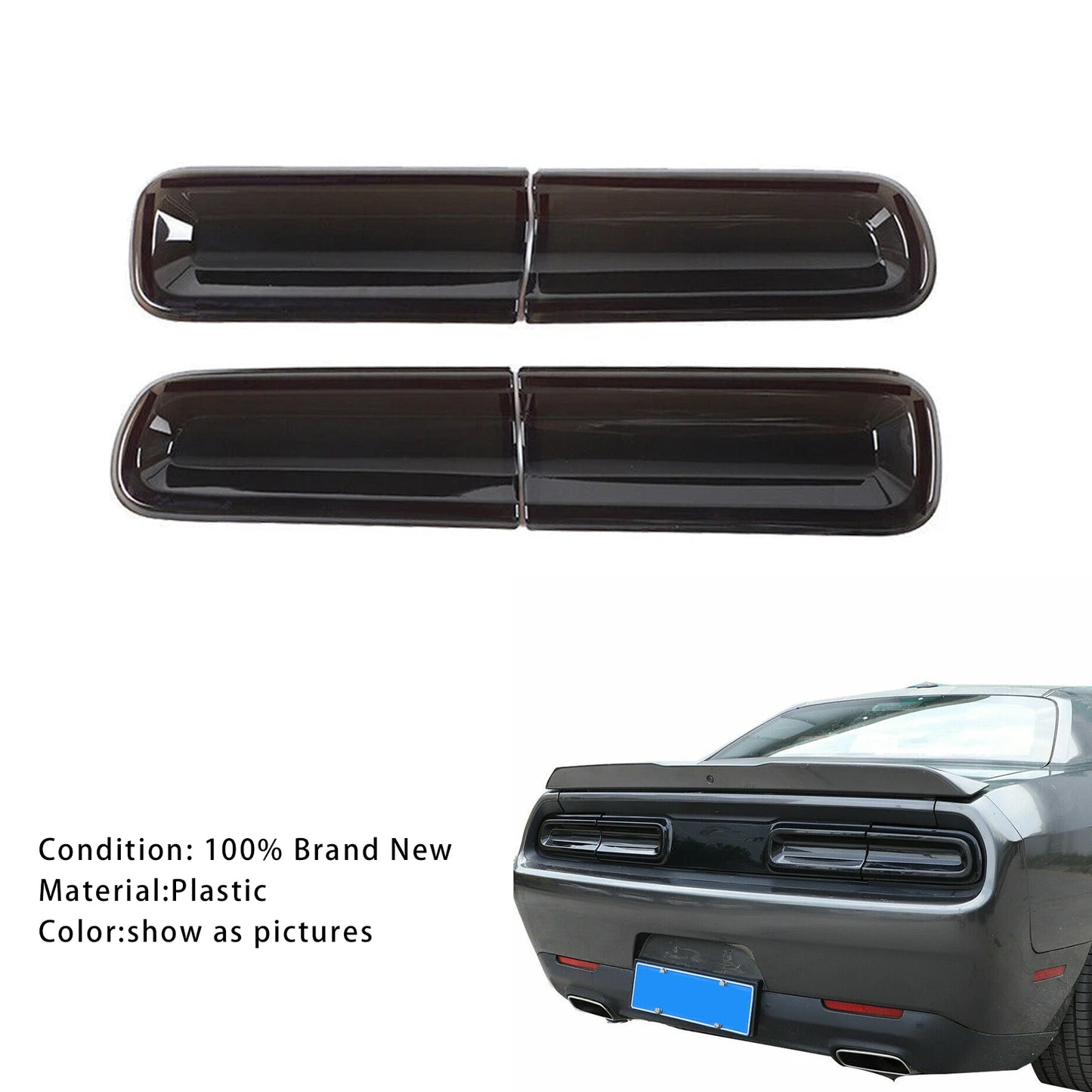 2015-2023 Dodge Challenger Smoked Tail Light Covers Light Exterior Accessories