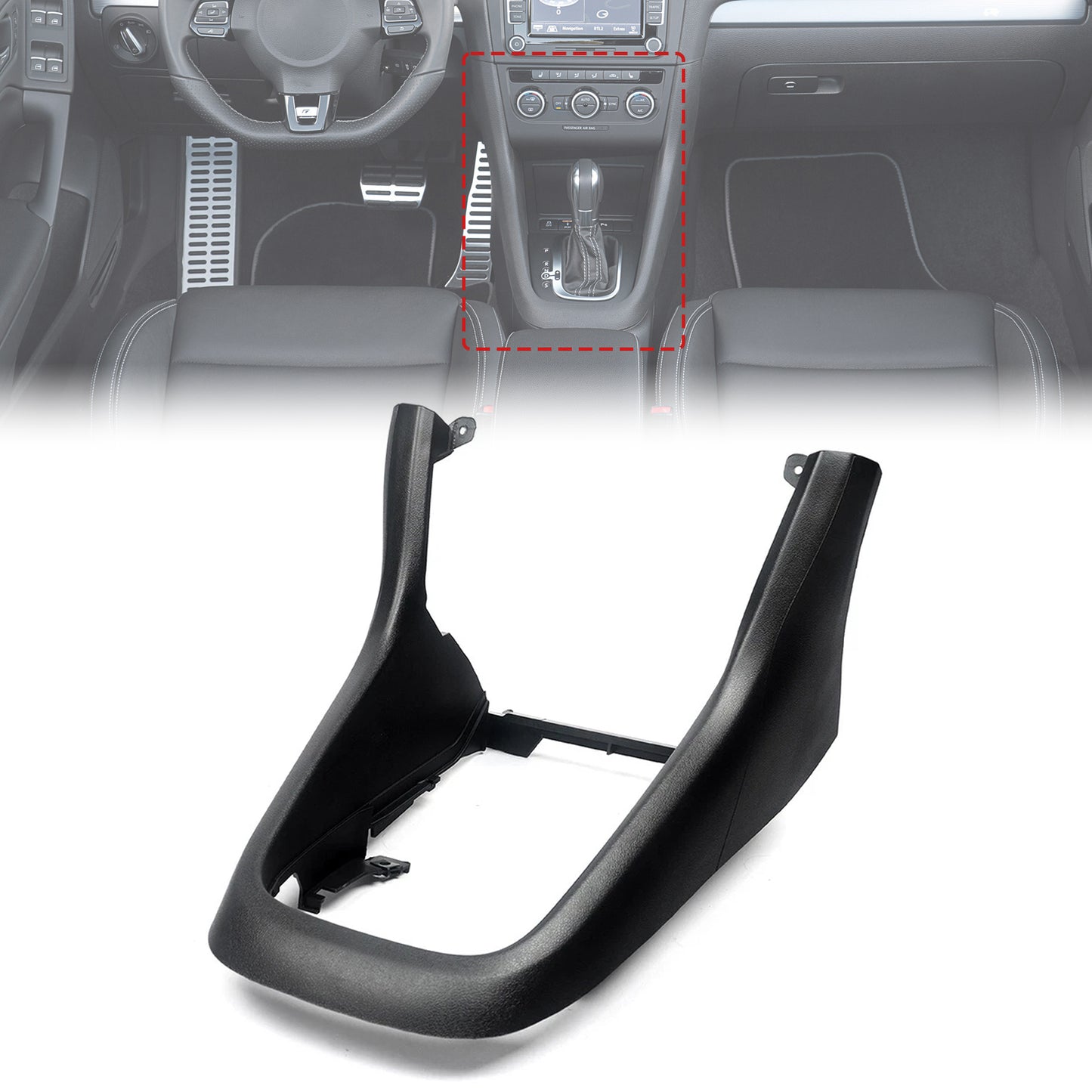 2009-2013 VW Volkswagen Golf 6 MK6 5K0863680 Center Console Gear Shift Knob Frame Trim
