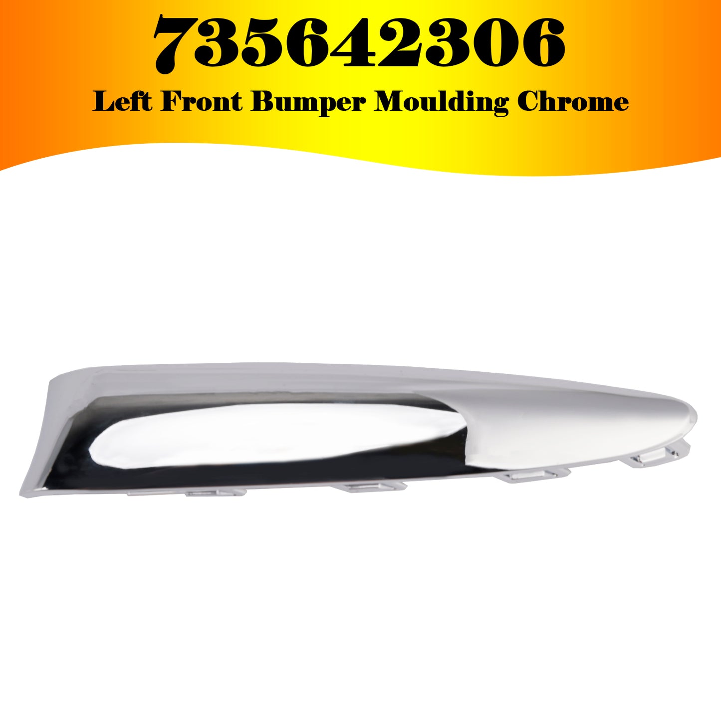 2015.08-2020 Fiat 500 Lounge 735642306 Front Bumper Moulding Chrome