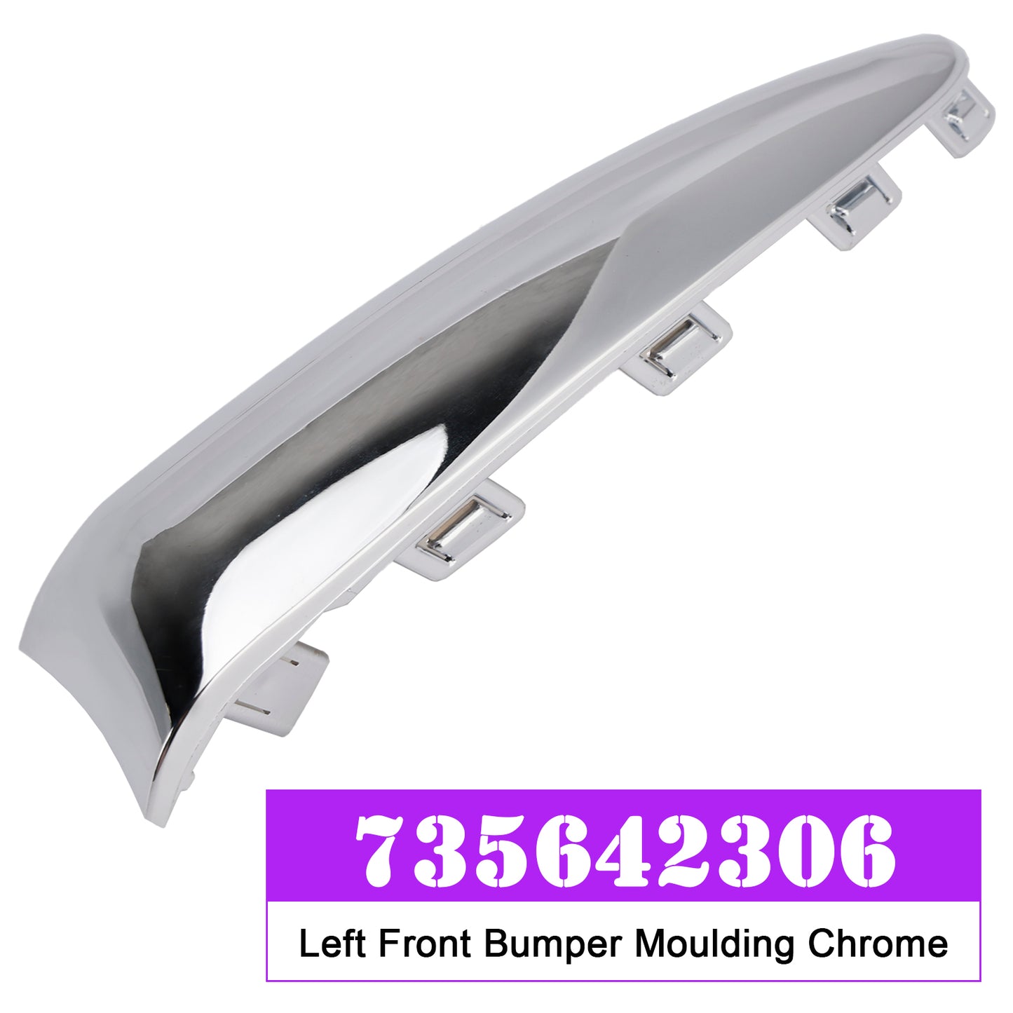 2015.08-2020 Fiat 500 Lounge 735642306 Front Bumper Moulding Chrome