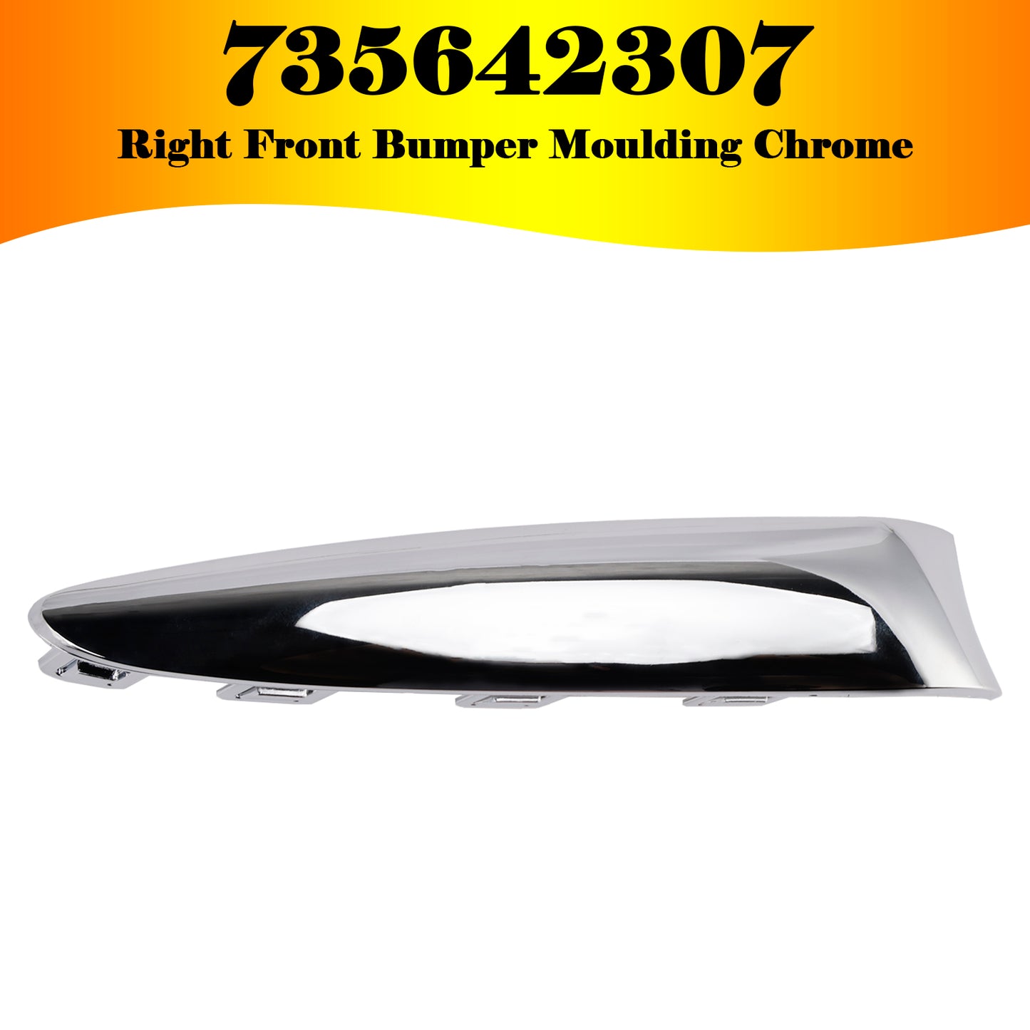 2015.08-2020 Fiat 500 Lounge 735642306 Front Bumper Moulding Chrome