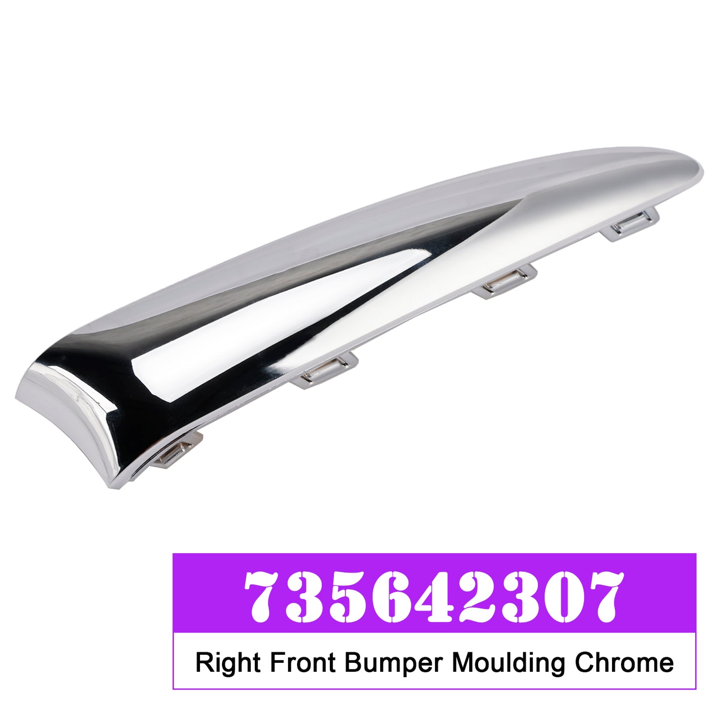 2015.08-2020 Fiat 500 Lounge 735642306 Front Bumper Moulding Chrome