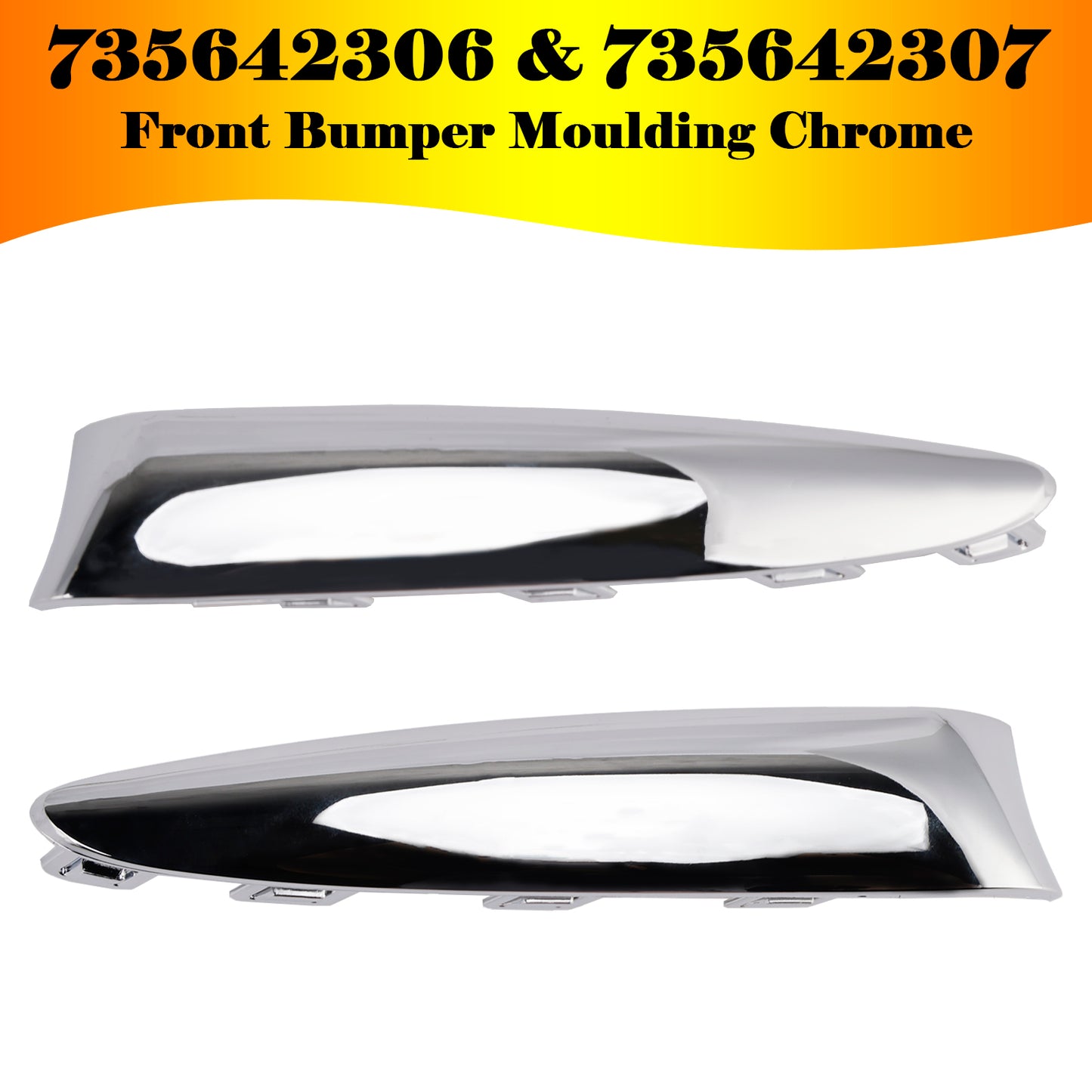 2015.08-2020 Fiat 500 Lounge 735642306 Front Bumper Moulding Chrome