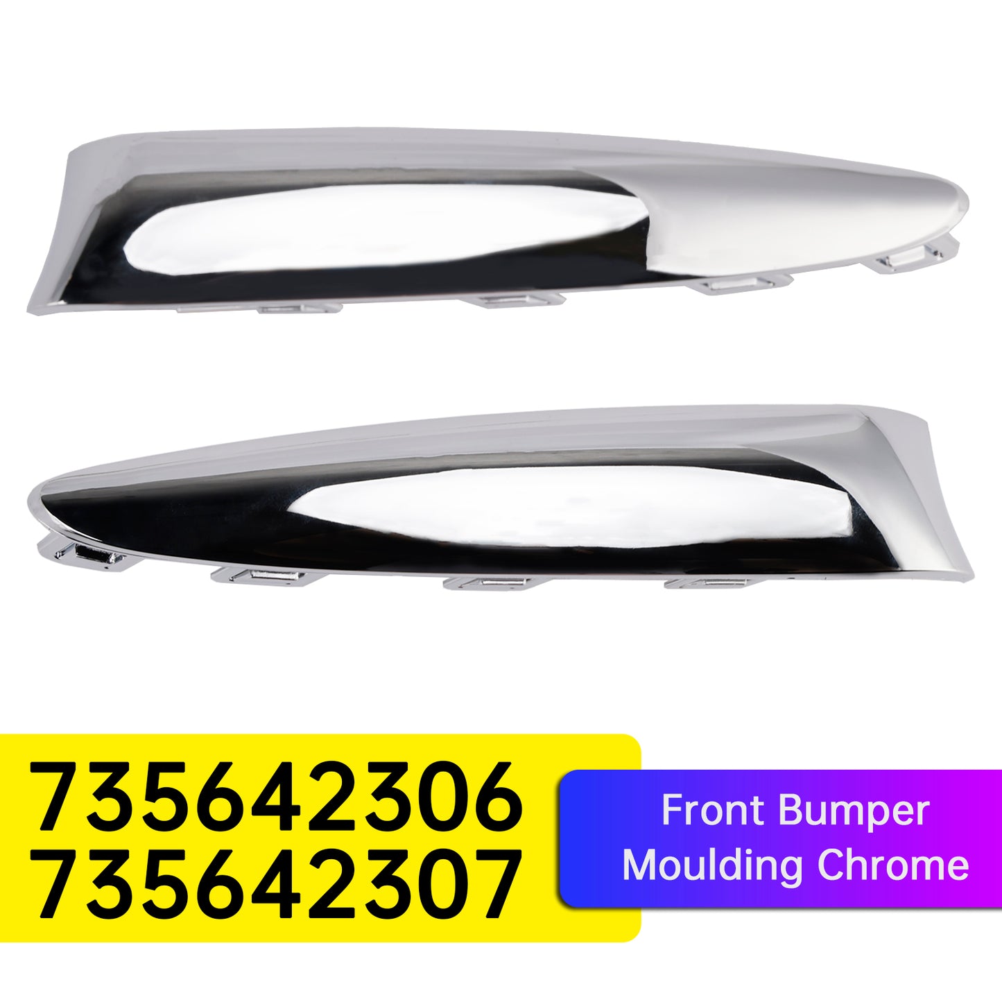 2015.08-2020 Fiat 500 Lounge 735642306 Front Bumper Moulding Chrome