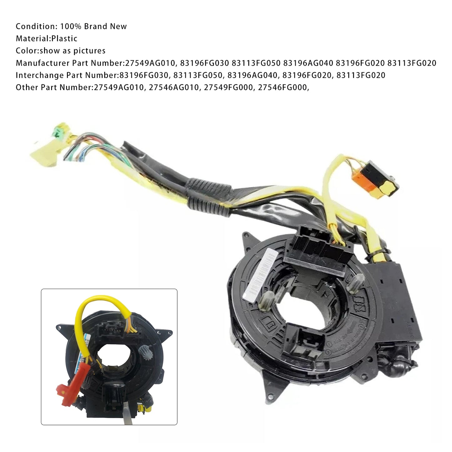 2008-2009 Subaru Legacy 27549AG010 Steering Wheel Clock Spring