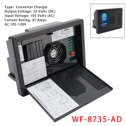 RV Camper And Various Recreational Vehicles WF-8735-AD RV Converter Charger 30 Amp Power Center Support Auto Detect 35 Amp DC Output wf-8735 Battery Charger