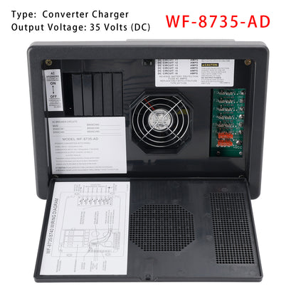 RV Camper And Various Recreational Vehicles WF-8735-AD RV Converter Charger 30 Amp Power Center Support Auto Detect 35 Amp DC Output wf-8735 Battery Charger