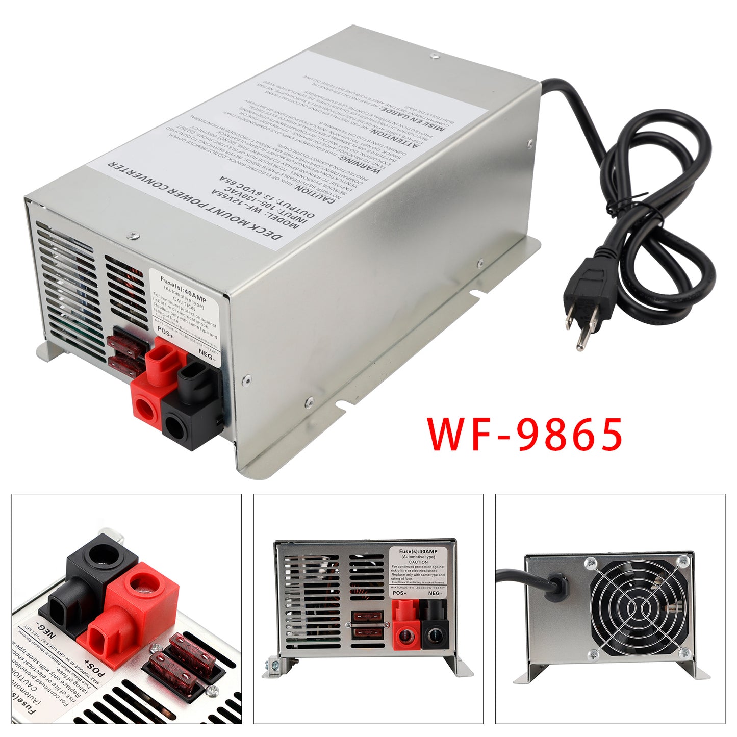 RV Trailer Camper WF-9865-MBA 65 Amp WF-9865 Power Converter ChargerOutput wf-8735 Battery Charger