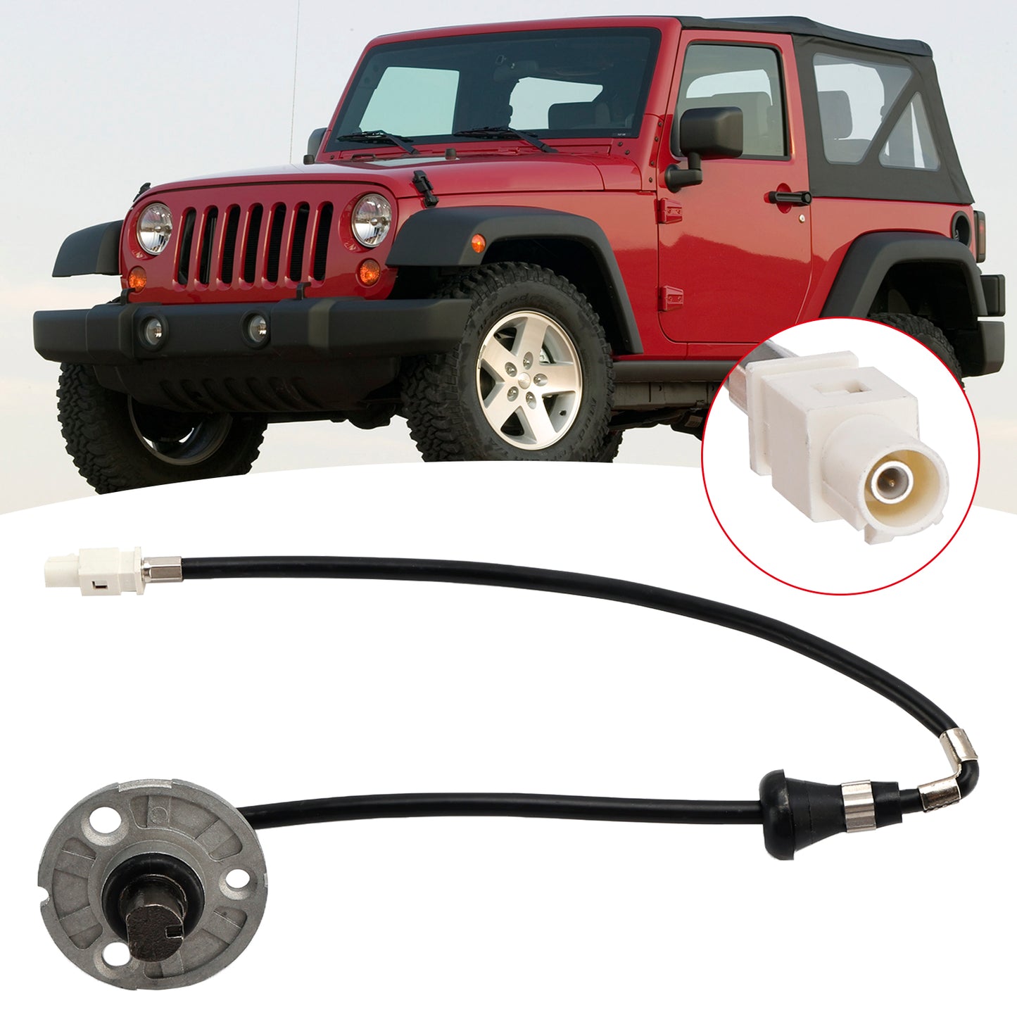 2018-2023 JEEP WRANGLER 2.0L L4 Turbo 56040921AF Antenna Base Bracket W/ Cable