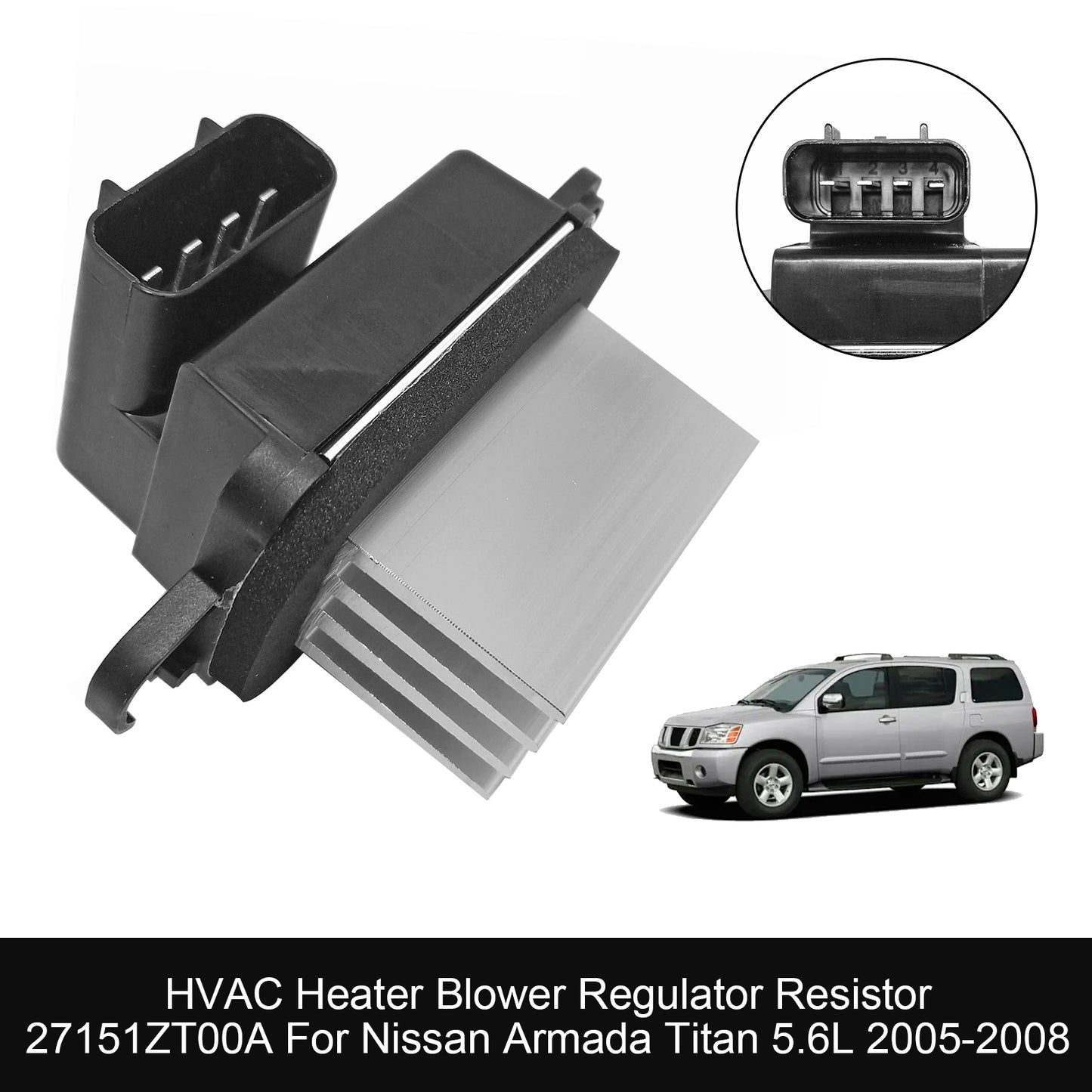 2005-2008 Nissan Armada Titan 5.6L 27151ZT00A HVAC Heater Blower Regulator Resistor