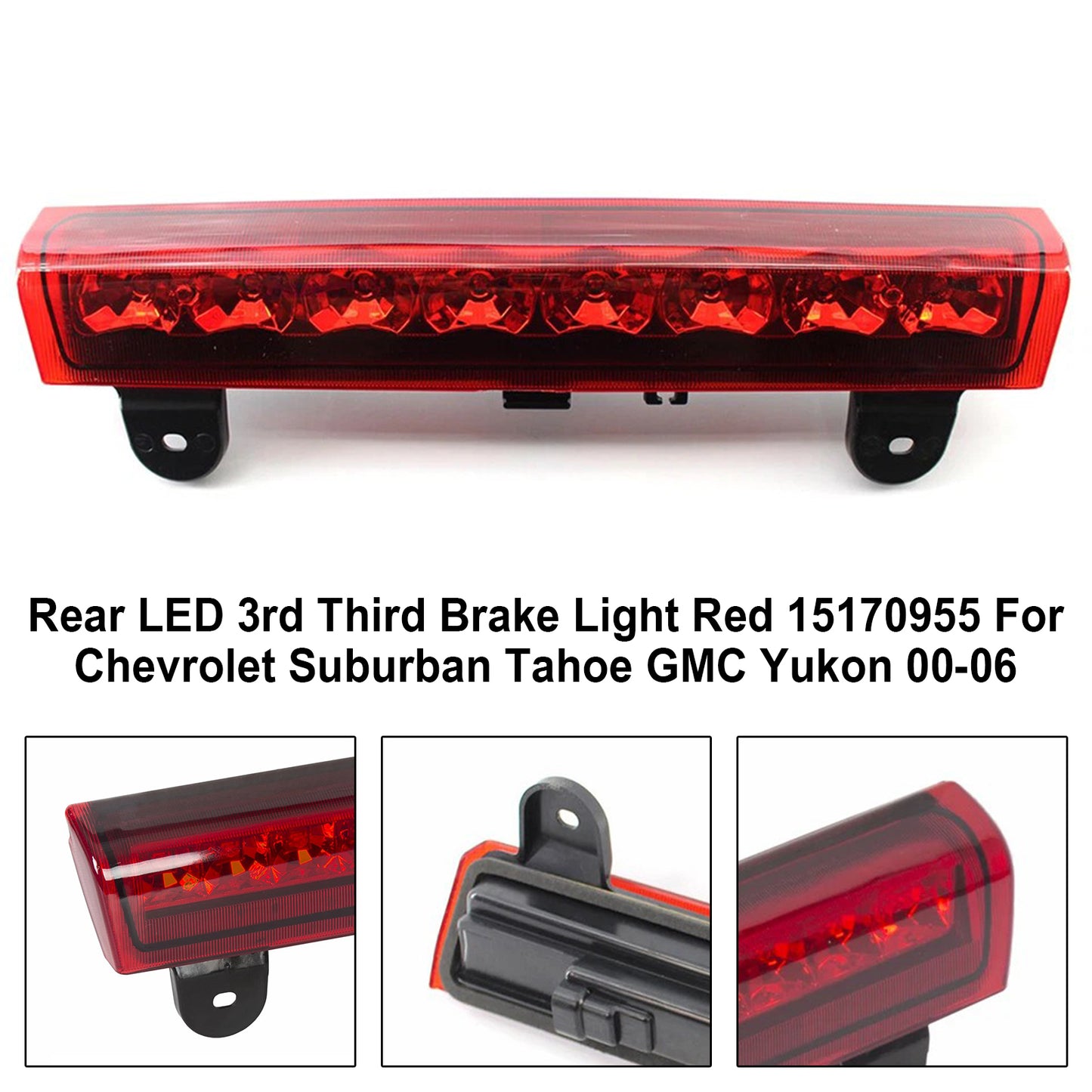 00-06 Chevrolet Suburban Tahoe GMC Yukon 15170955 Rear LED 3rd Third Brake Light Red