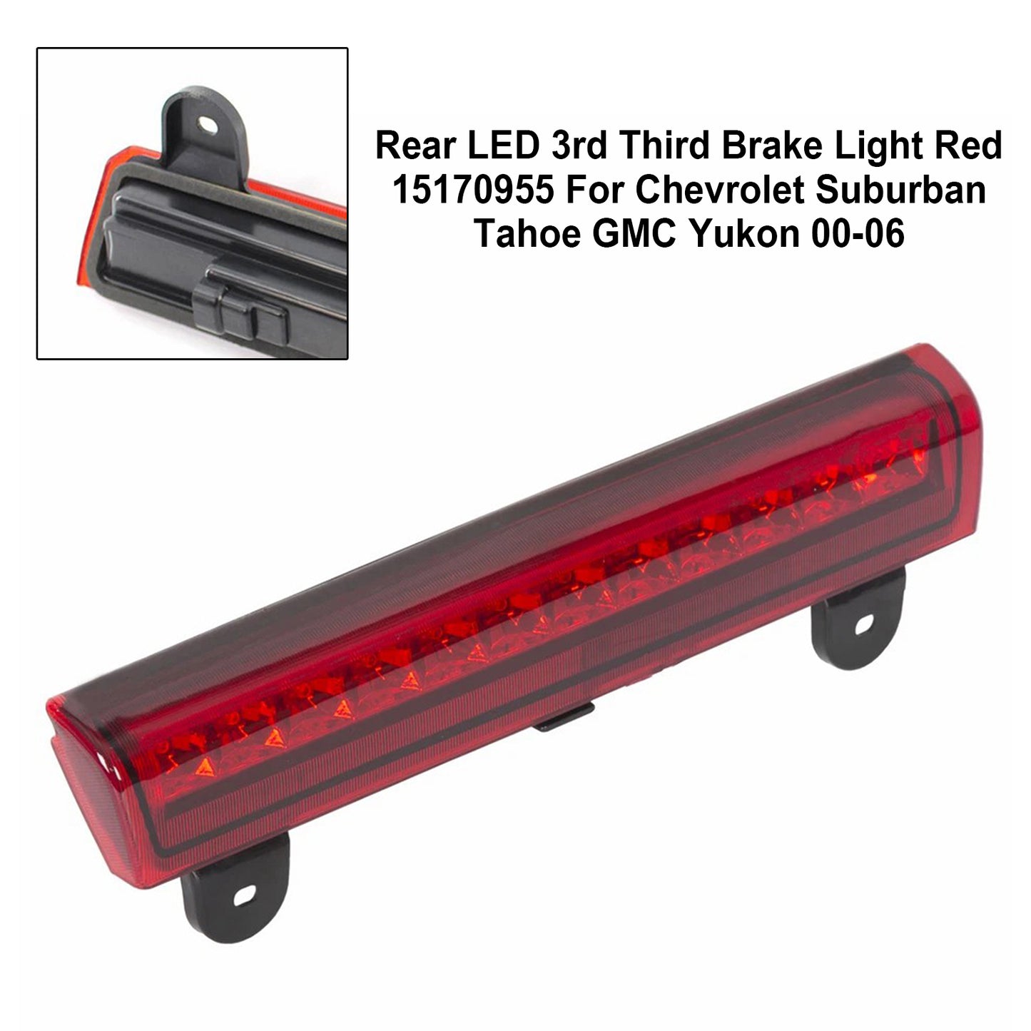00-06 Chevrolet Suburban Tahoe GMC Yukon 15170955 Rear LED 3rd Third Brake Light Red