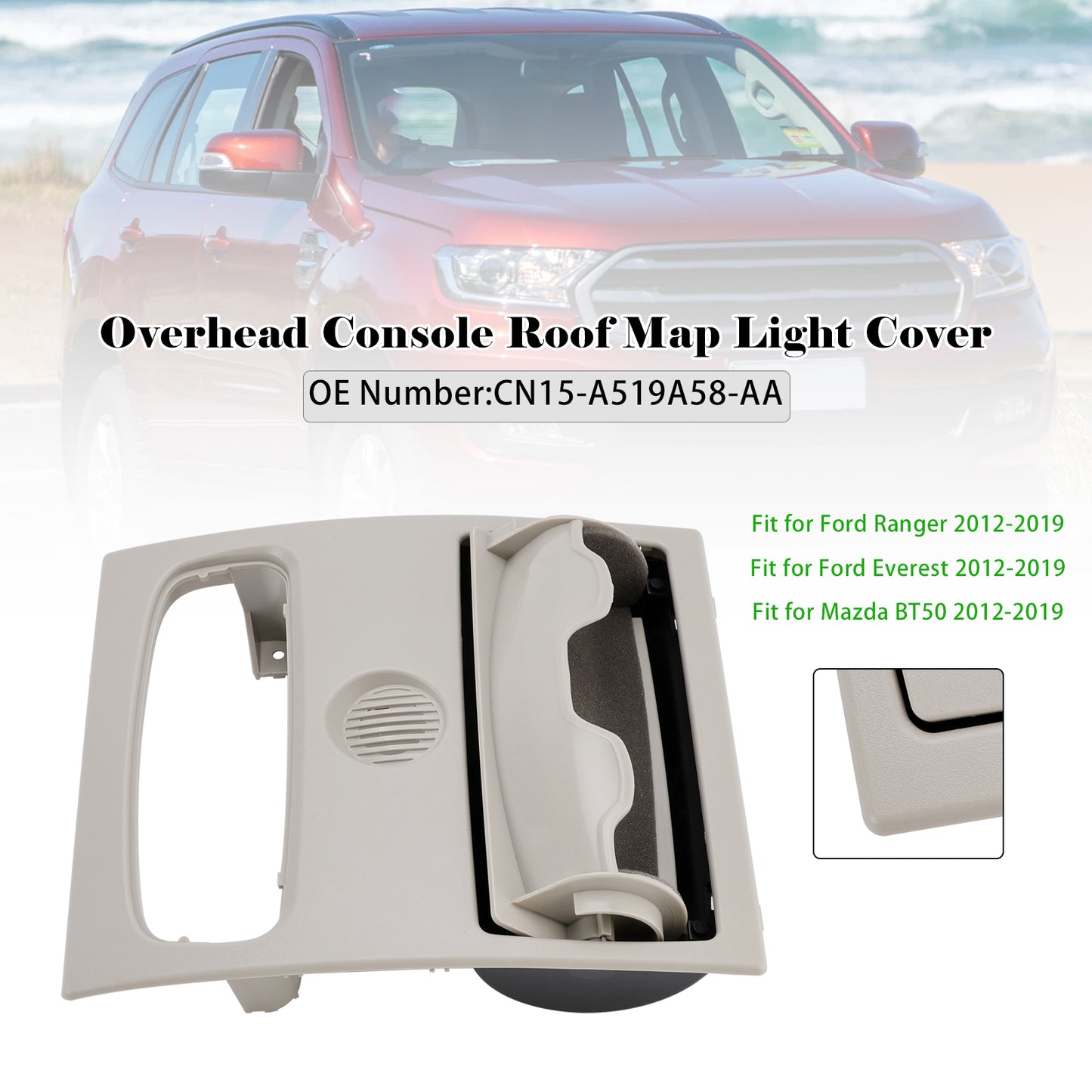 2012-2019 Mazda BT50 CN15-A519A58-AA Overhead Console Roof Map Light Cover