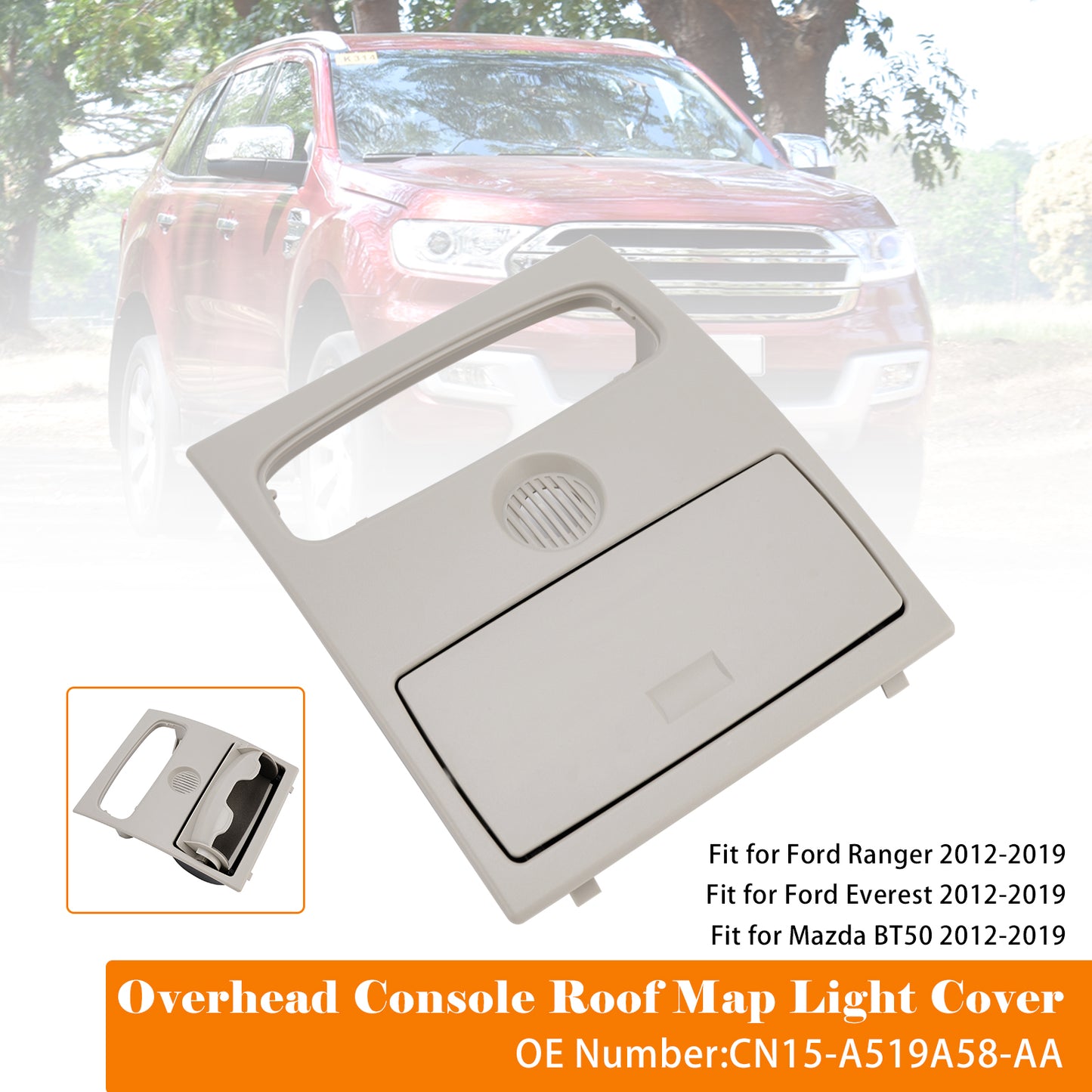 2012-2019 Mazda BT50 CN15-A519A58-AA Overhead Console Roof Map Light Cover