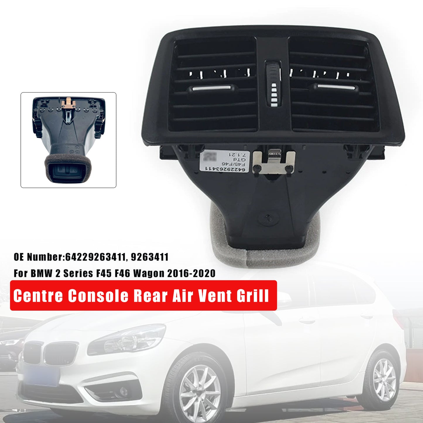 2016-2020 BMW F45 F46 9263411 Centre Console Rear Air Vent Grill