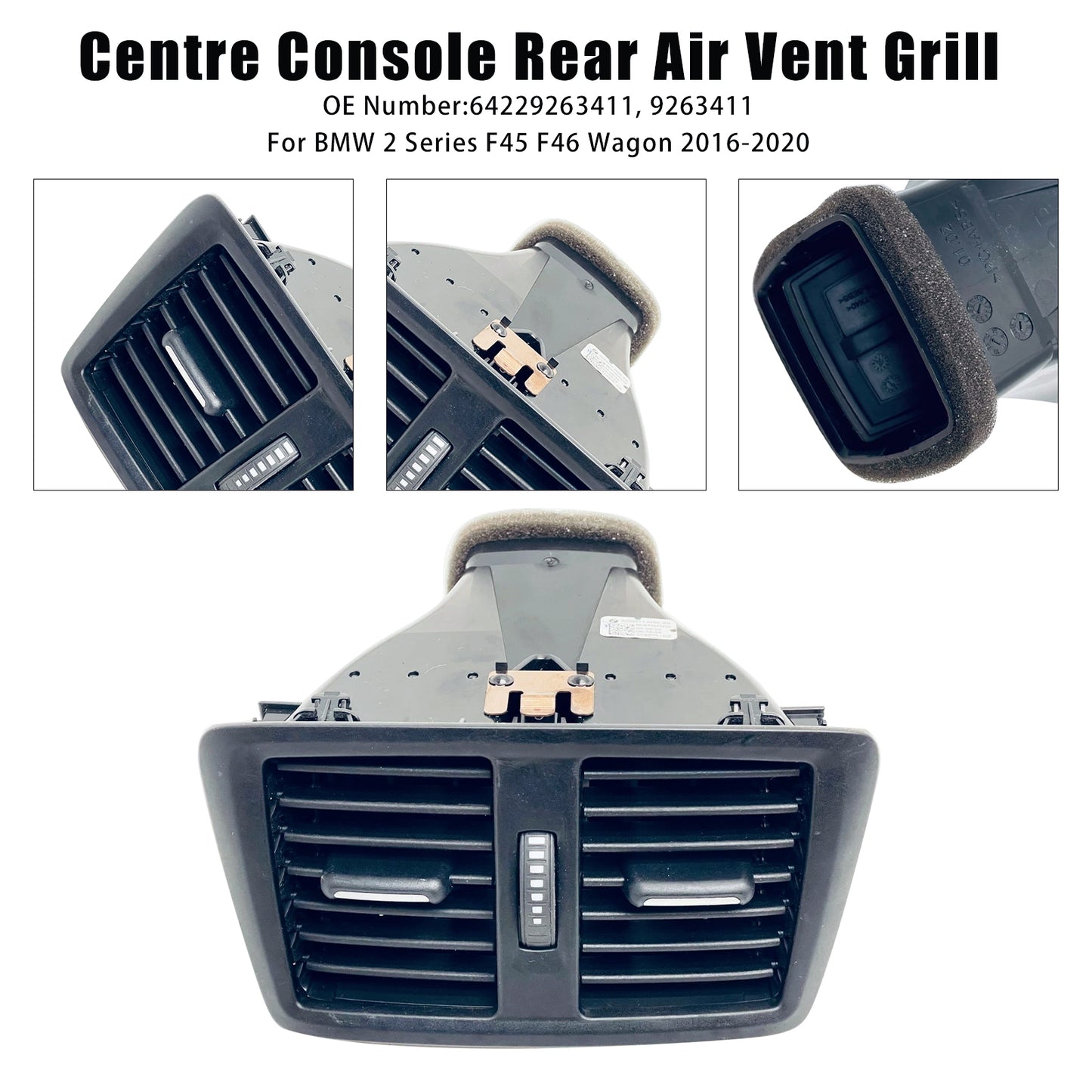 2016-2020 BMW F45 F46 9263411 Centre Console Rear Air Vent Grill