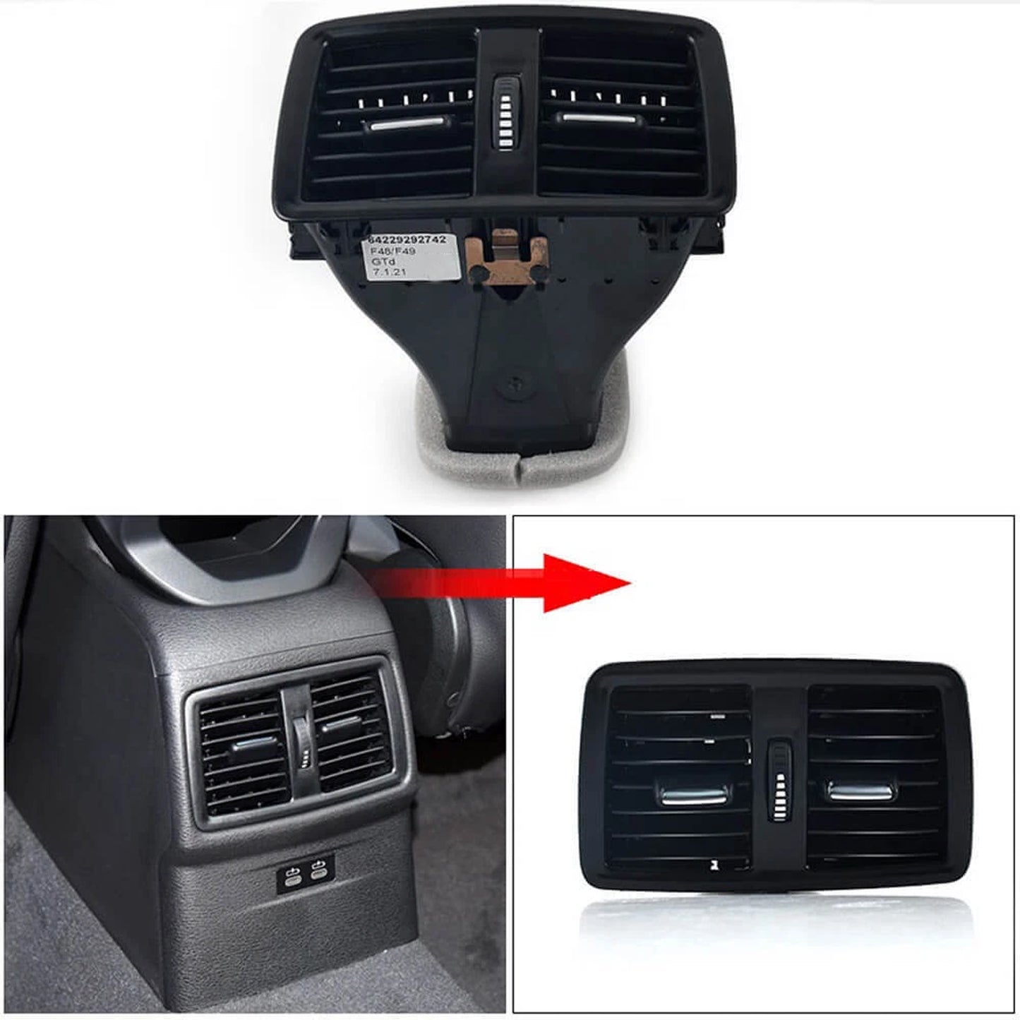 2016-2021 BMW X1 F48 F49 64229292742 Centre Console Rear Air Vent Grill