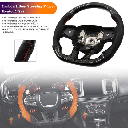 2015-2023 Dodge Durango Carbon Fiber Heated Steering Wheel Fit Dodge