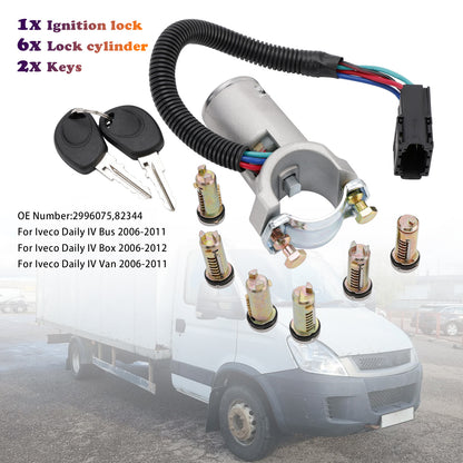 2006-2011 Iveco Daily IV Bus 2996075 Ignition lock + 6x locking cylinder + key