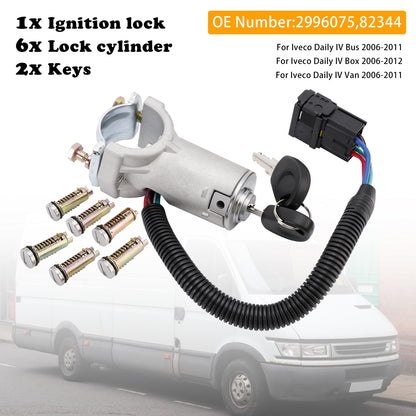 2006-2011 Iveco Daily IV Bus 2996075 Ignition lock + 6x locking cylinder + key