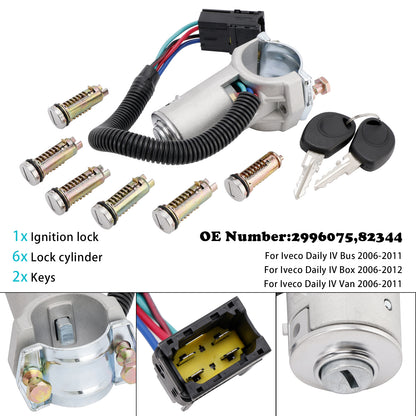 2006-2011 Iveco Daily IV Bus 2996075 Ignition lock + 6x locking cylinder + key