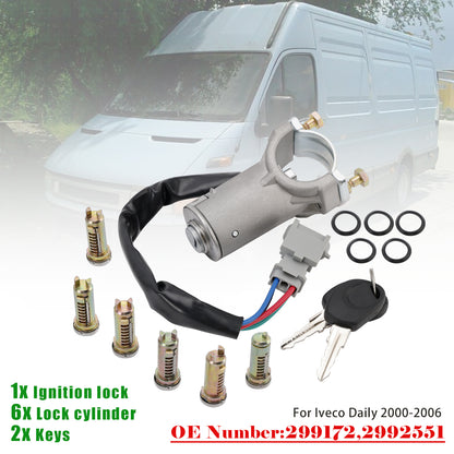 2000-2006 Iveco Daily 2991727 Ignition lock + 6x locking cylinder + key