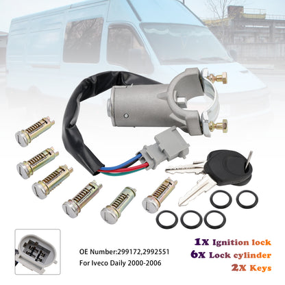 2000-2006 Iveco Daily 2991727 Ignition lock + 6x locking cylinder + key