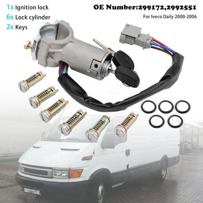 2000-2006 Iveco Daily 2991727 Ignition lock + 6x locking cylinder + key