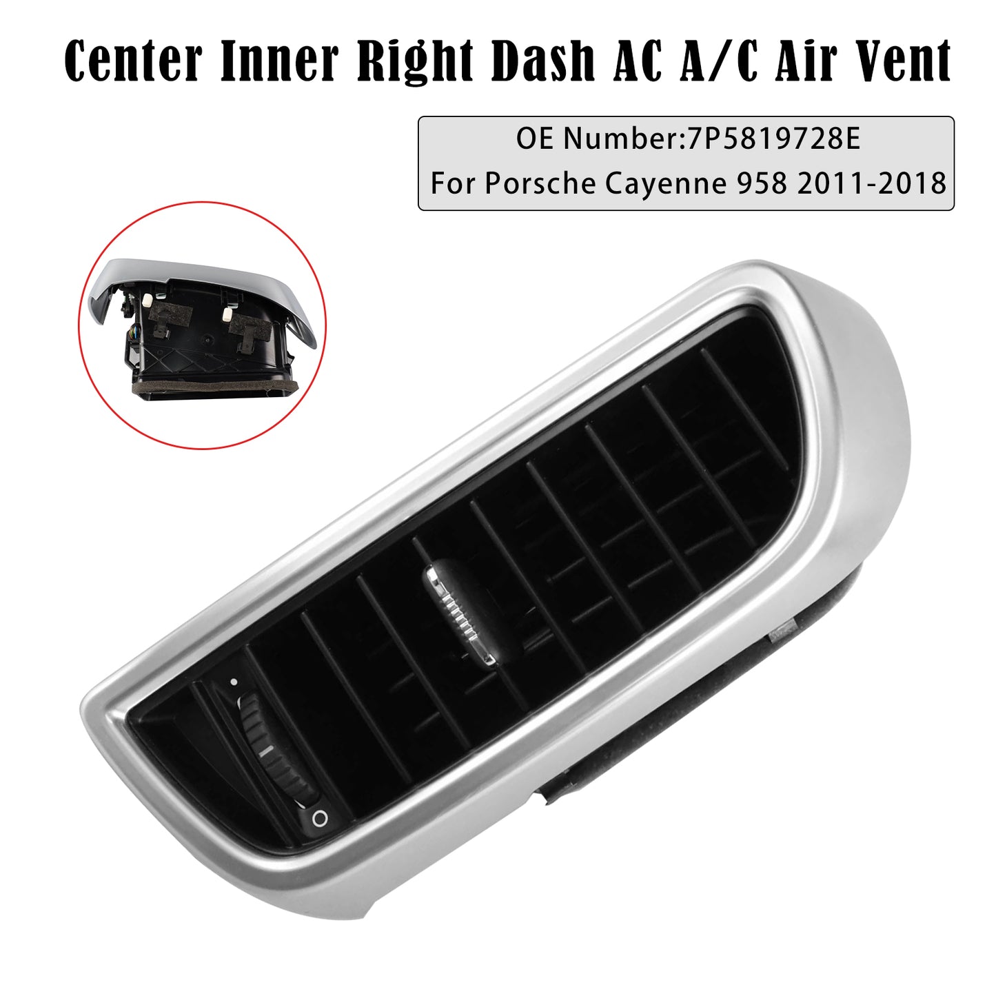 Center Dash A/C Air Vent 2011-2018 Porsche Cayenne 958 7P5819727E