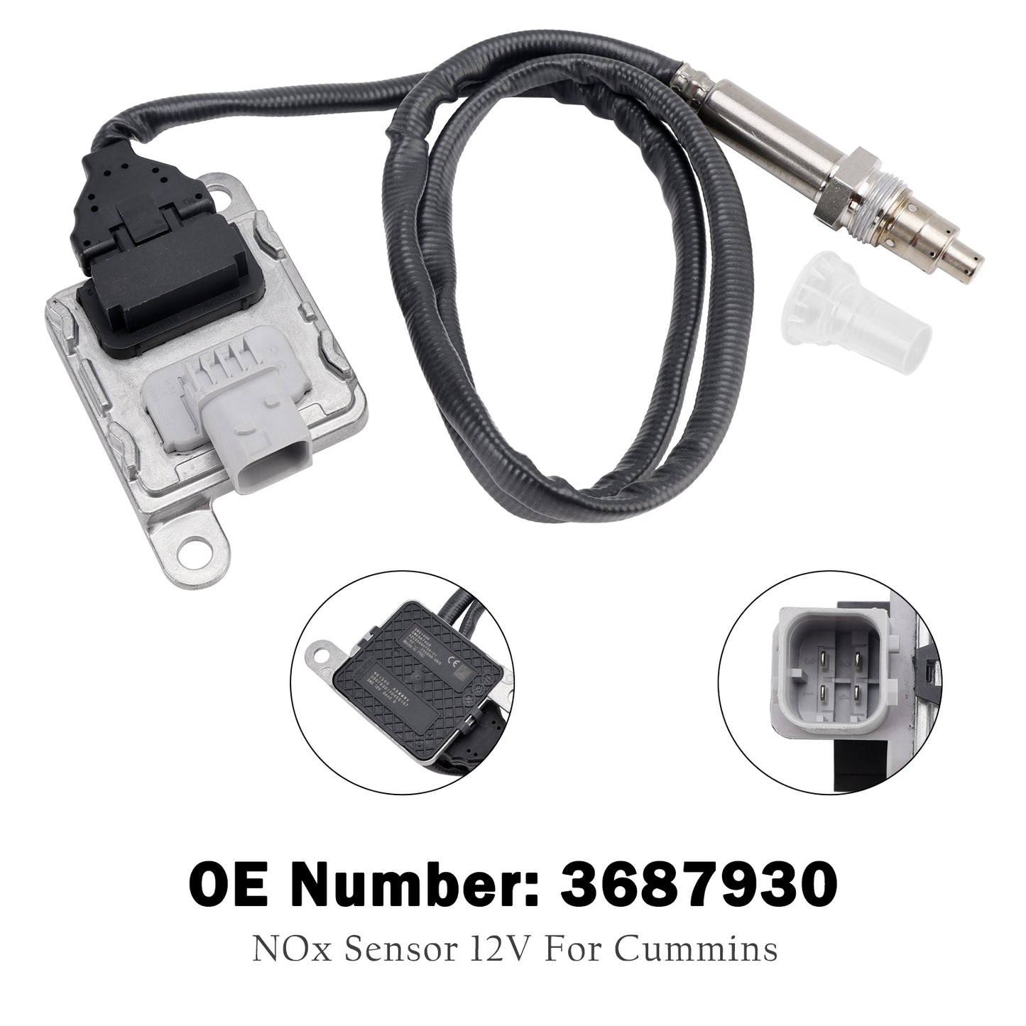 Cummins 11.9L 15L ISX15 3687930 Nitrogen Oxide NOx Sensor 12V Fit