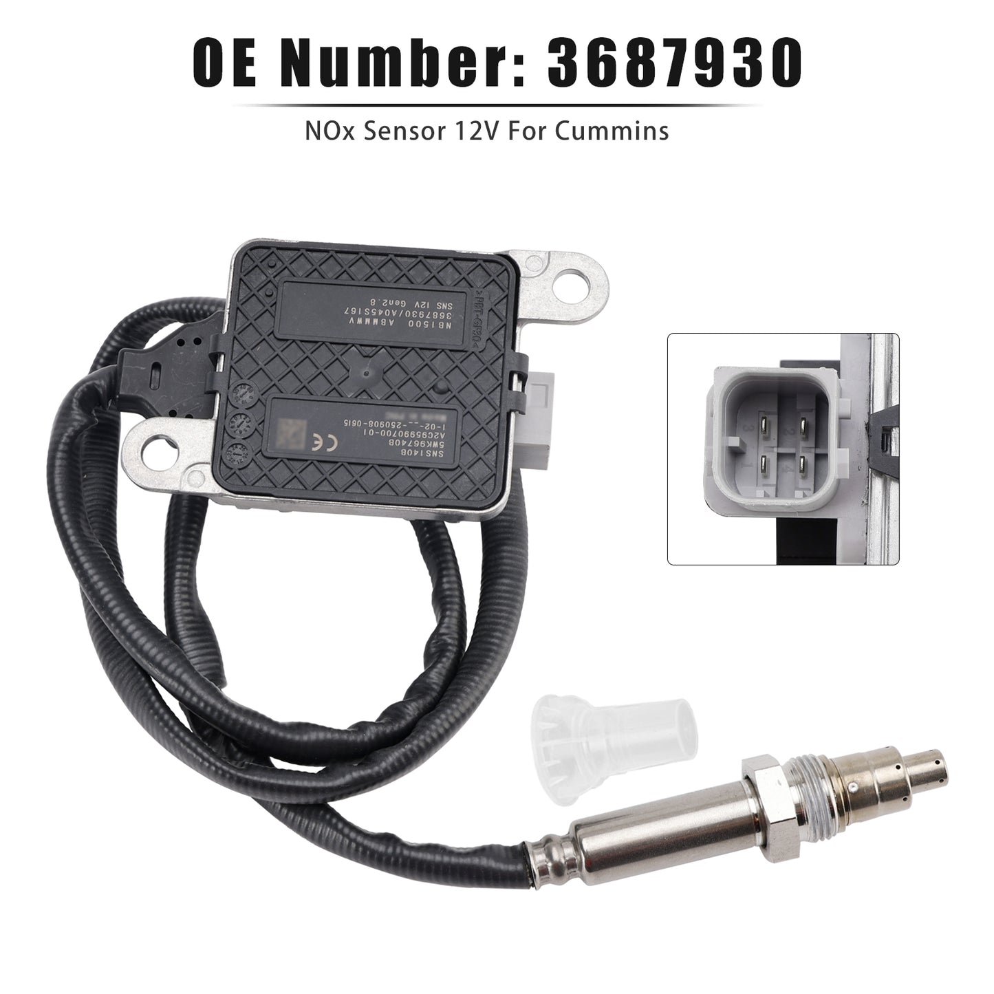 Cummins 11.9L 15L ISX15 3687930 Nitrogen Oxide NOx Sensor 12V Fit