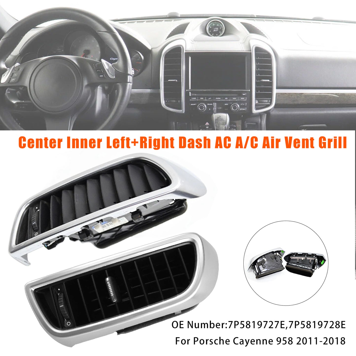 Center Dash A/C Air Vent 2011-2018 Porsche Cayenne 958 7P5819727E