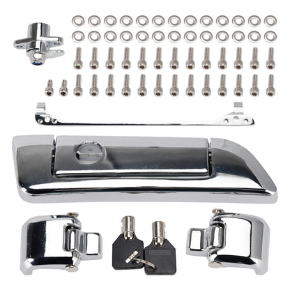 2014-2023 Touring Razor Chopped King Tour Pack Hinges and Latch Kit Silver