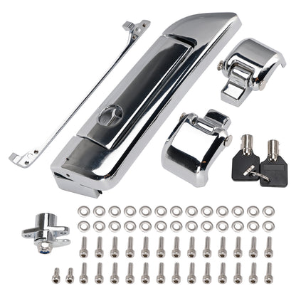 2014-2023 Touring Razor Chopped King Tour Pack Hinges and Latch Kit Silver