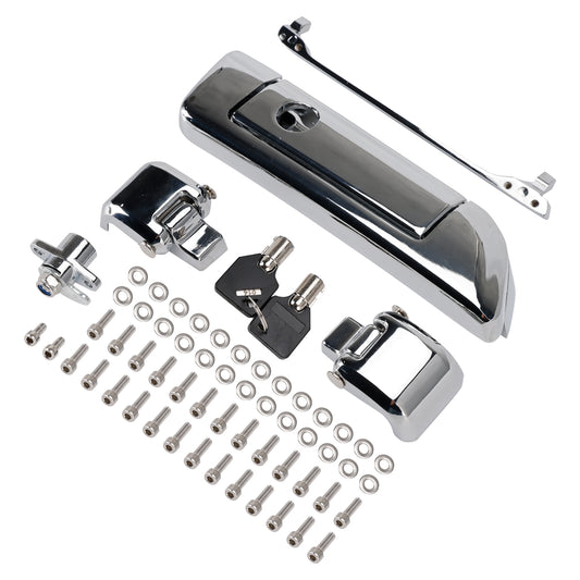 2014-2023 Touring Razor Chopped King Tour Pack Hinges and Latch Kit Silver